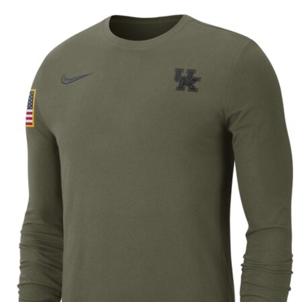 Nike Kentucky Wildcats Mens Medium Military Pack Long Sleeve T-Shirt Olive Green